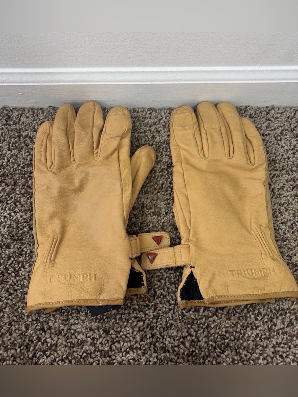 Vintage Triumph Goretex Riding Gloves Touchscreen Size XL / 11 Tan Quality